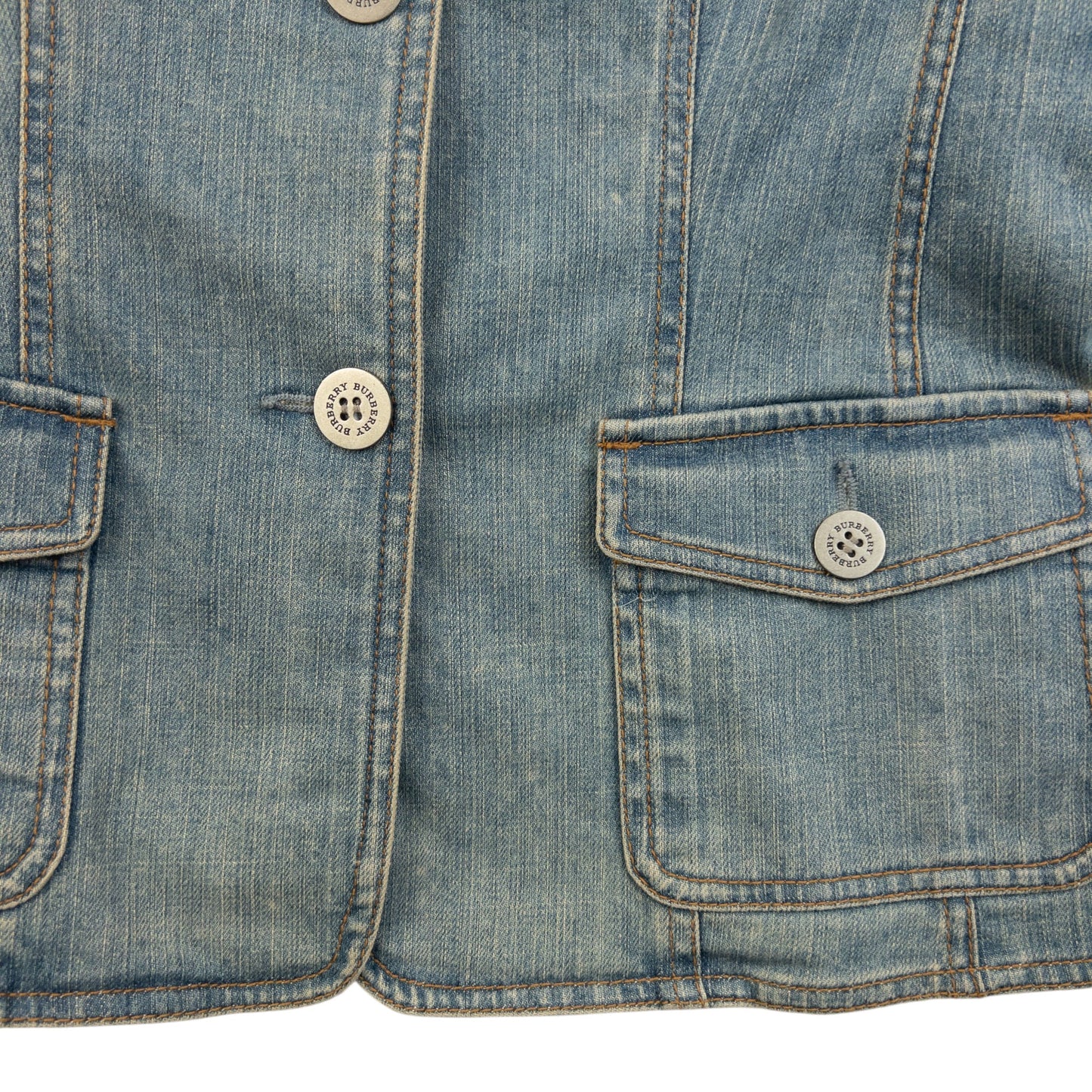 Vintage 2000s Burberry Button Up Denim Jacket Womens Size S | Small, Blue