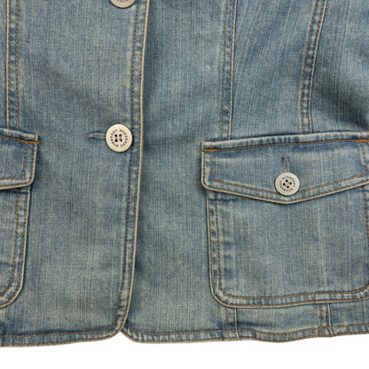 Vintage 2000s Burberry Button Up Denim Jacket Womens Size S | Small, Blue