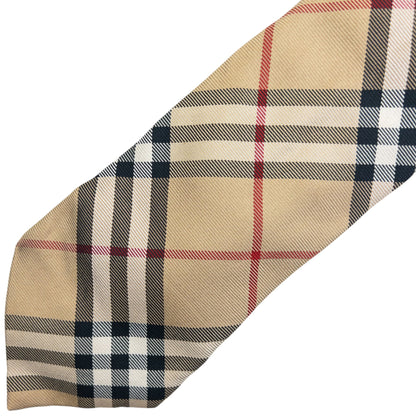 Vintage 2000s Burberry Nova Check Silk Tie | O/S, Beige