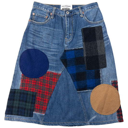 Vintage Junya Watanabe X Comme Des Garçons Denim Patchwork Skirt Womens Size W28