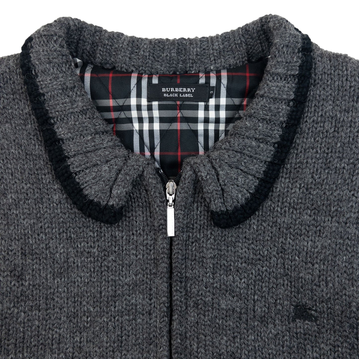 Vintage 2000s Burberry Black Label Nova Check Lined Wool Knit Jacket Size S | Small, Multicoloured