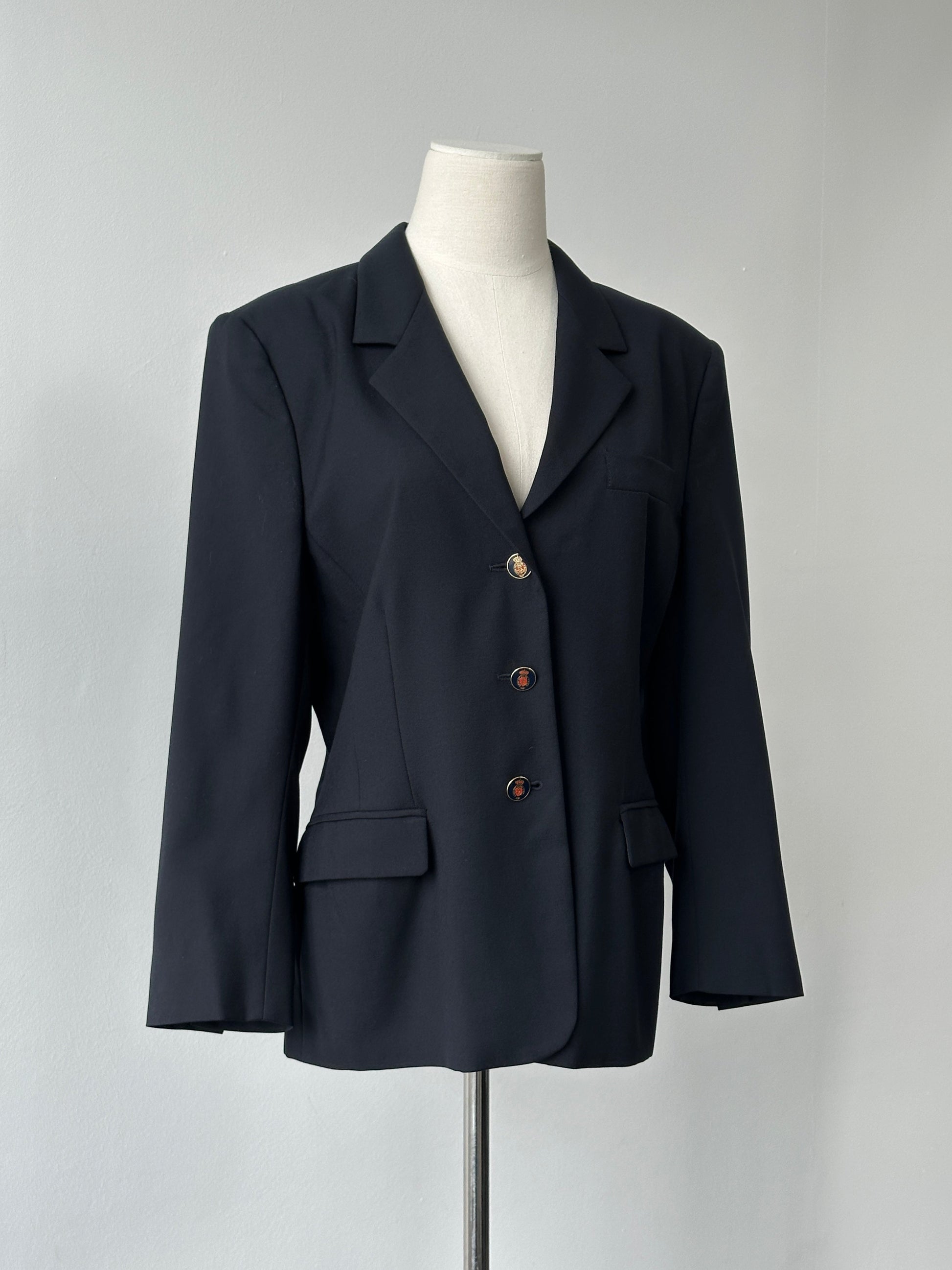 Max Mara Weekend 1990s Virgin Wool Bespoke Button Jacket - S