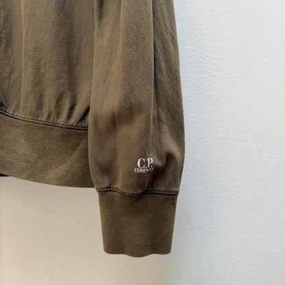CP Company Full Zip Sweatshirt in Olive (L) | Large, Olive