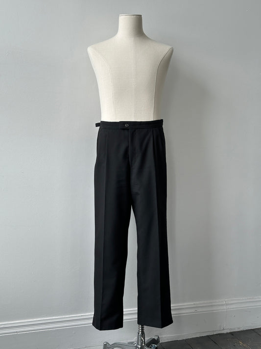 Vintage 1990s Wool Pleated Tuxedo Trousers - W34-38
