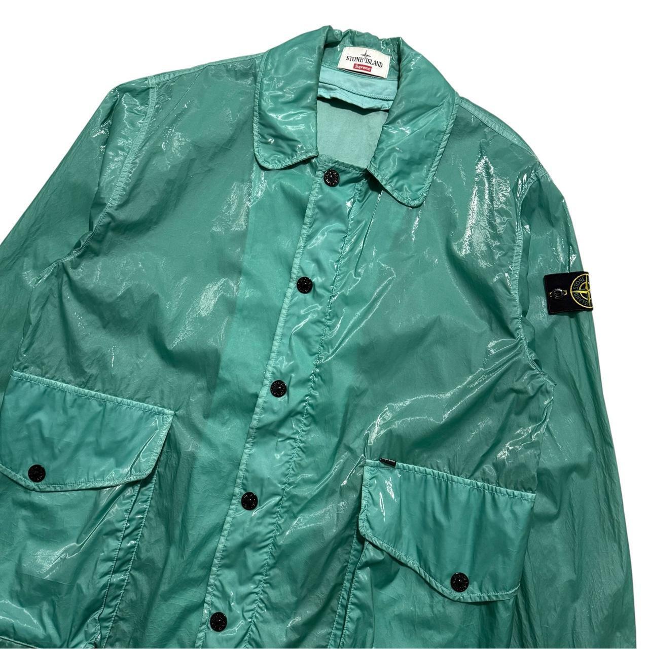 Stone Island Supreme Glazed New Silk Jacket | Large, Green