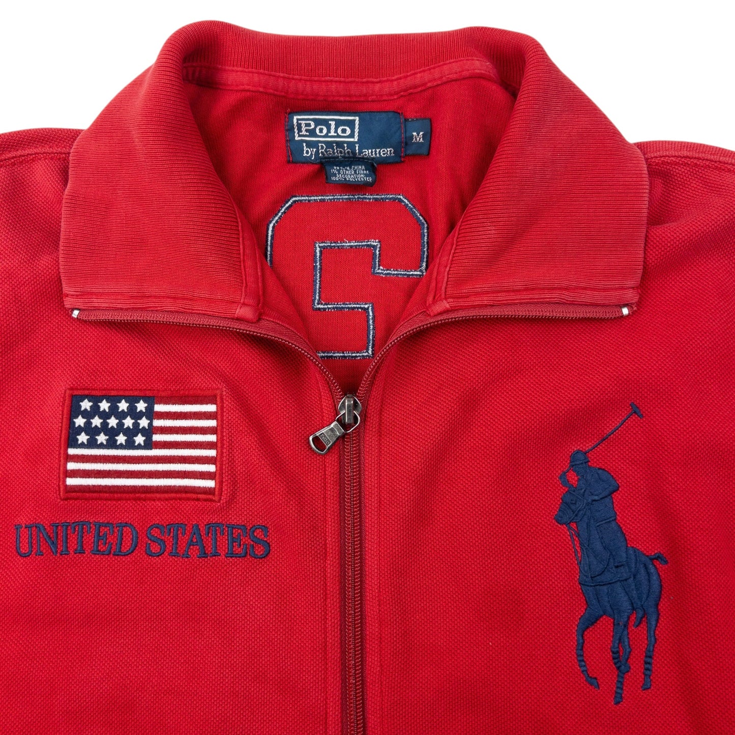 Vintage 2000s Polo Ralph Lauren USA Zip Up Sweatshirt Size M | Medium, Red