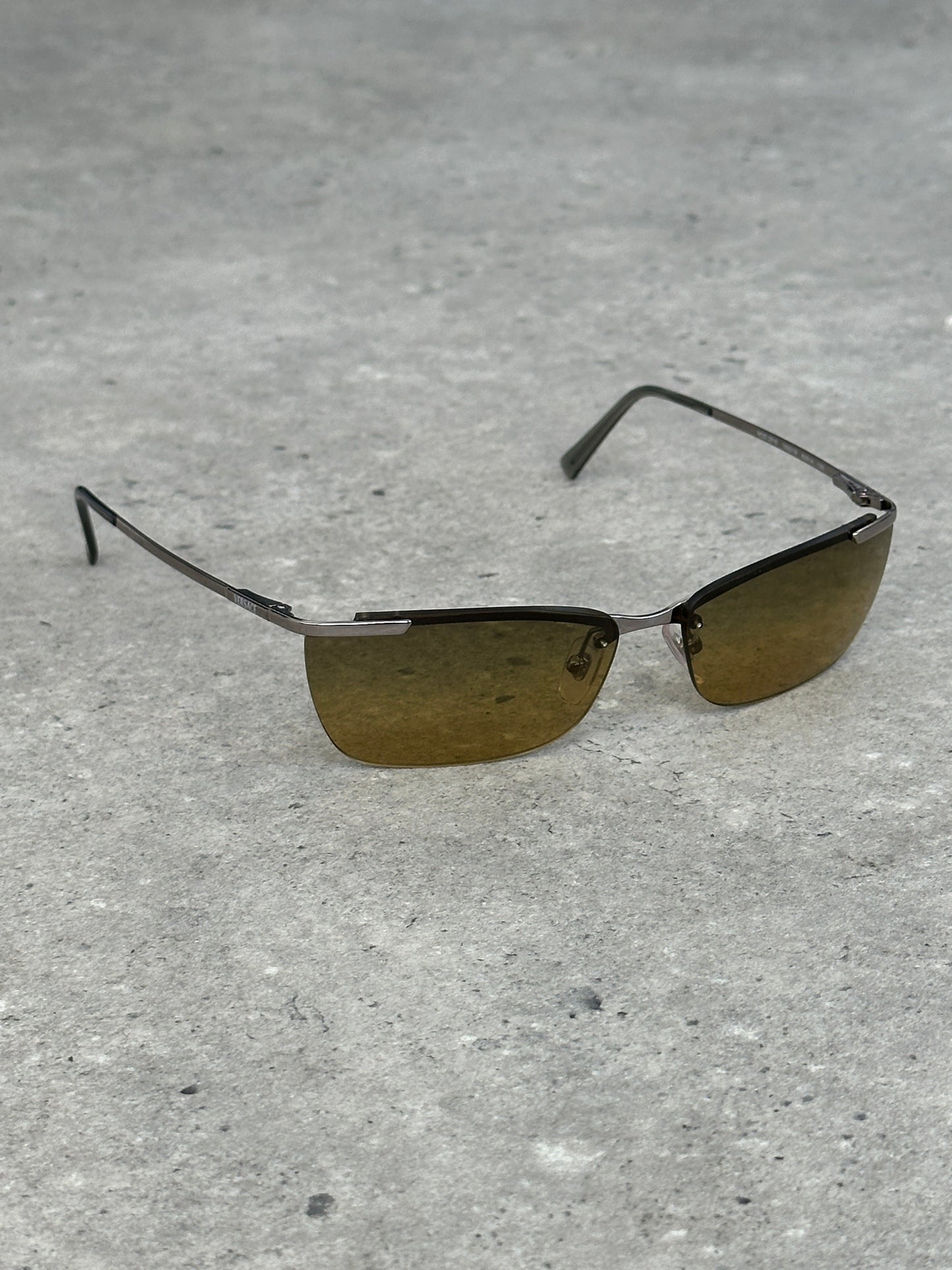 Versace 2000s Rimless Rectangular Sunglasses