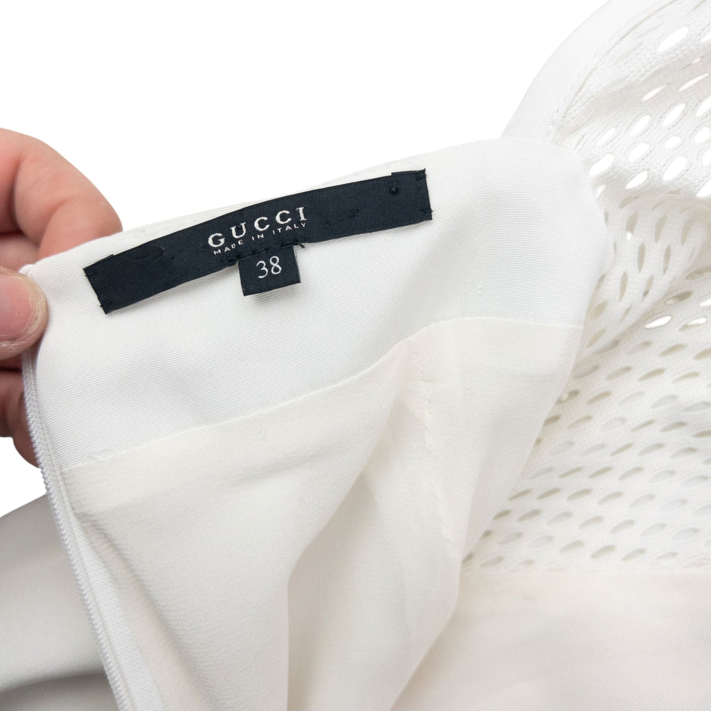 Vintage 2000s Gucci By Tom Ford Mesh Panel Dress Womens Size S | Small, White