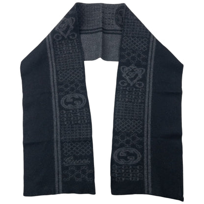 Vintage 2000s Gucci Wool Scarf | O/S, Black