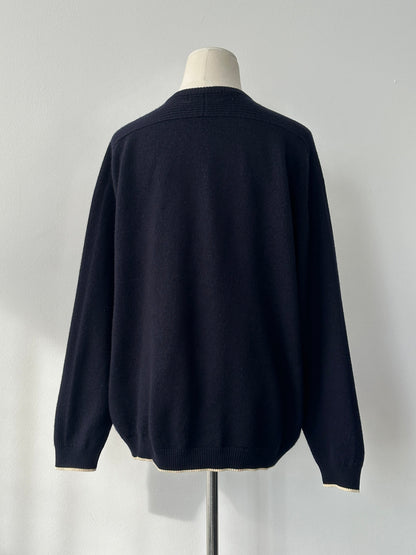 Burberry London 1990s Wool V Neck Knit Jumper - M