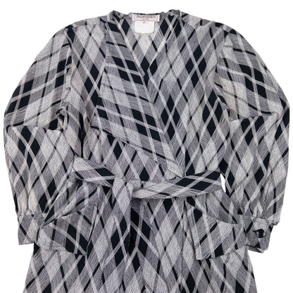 Vintage 70s YSL Yves Saint Laurent Belt Waist Silk Wrap Dress Womens Size L