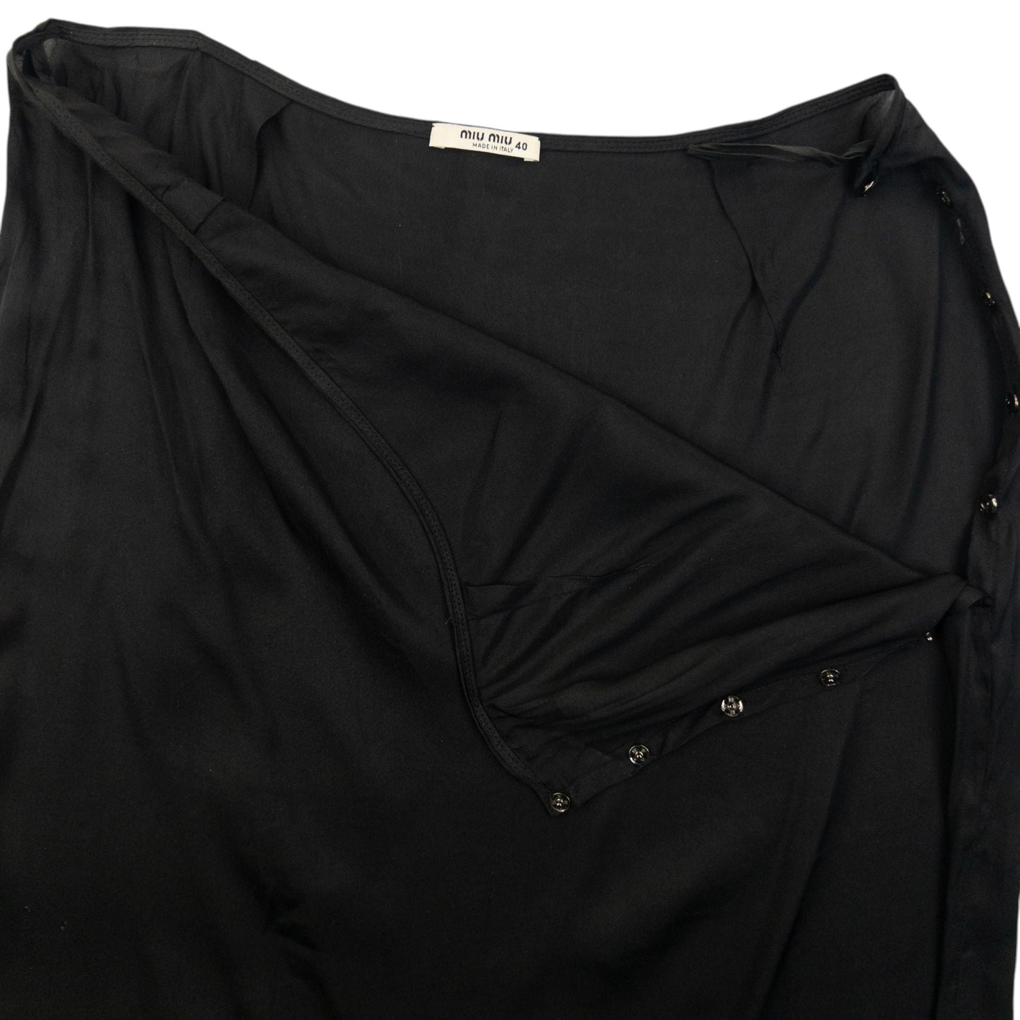 Vintage 2008 Miu Miu Silk Mini Skirt Womens Size W27 | W27, Black