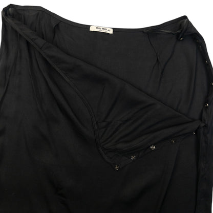 Vintage 2008 Miu Miu Silk Mini Skirt Womens Size W27 | W27, Black