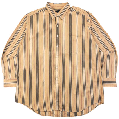 Vintage 2000s Burberry Nova Stripe Long Sleeve Button Up Shirt Size XL | XL, Beige