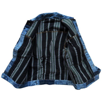 Indigo Boro Sashiko Distressed Denim Trucker Jacket - XL