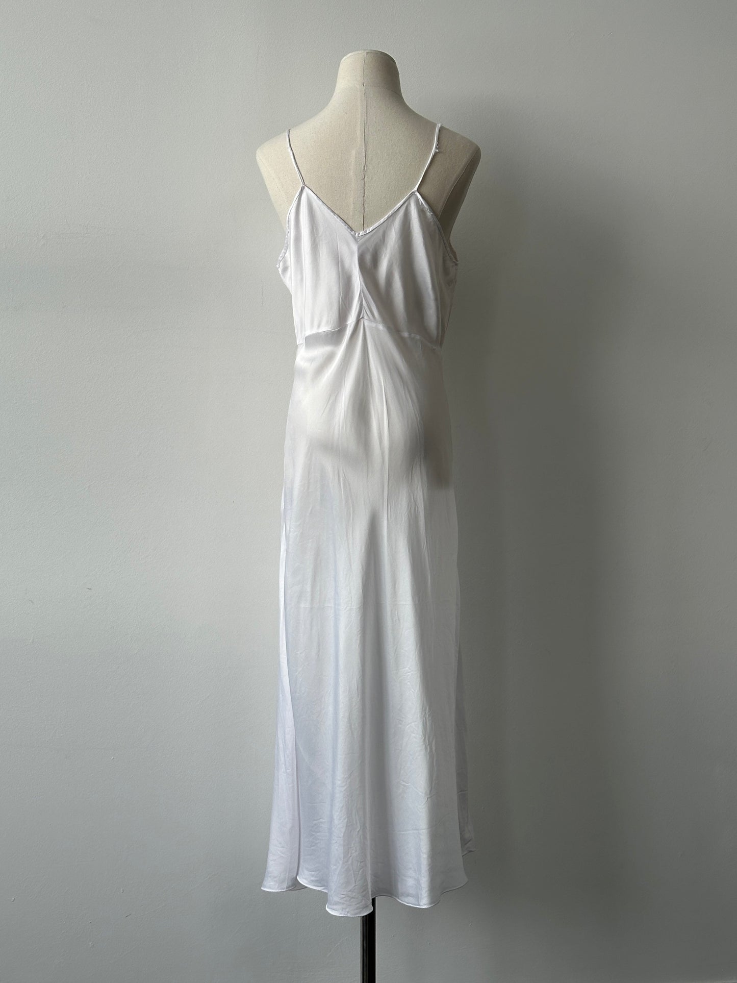 Vintage 2000s Satin Lace Sleeveless Floor Length Dress - M