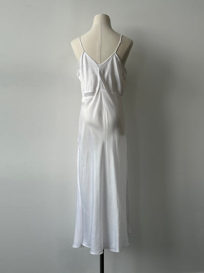 Vintage 2000s Satin Lace Sleeveless Floor Length Dress - M
