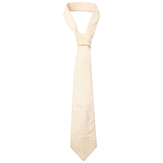 Vintage 2000s Dior Monogram Silk Tie | O/S, Cream