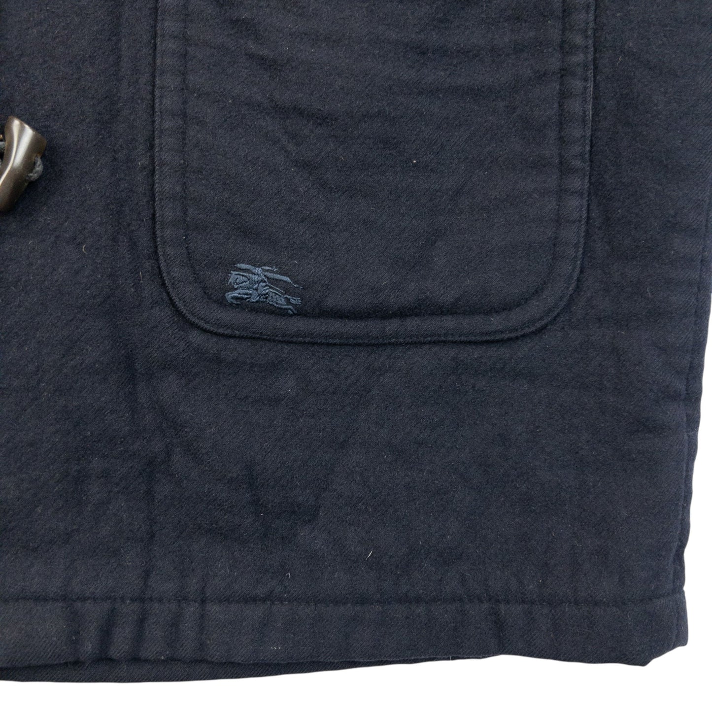 Vintage 90s Burberry Wool Duffle Jacket Size XL | O/S, Navy