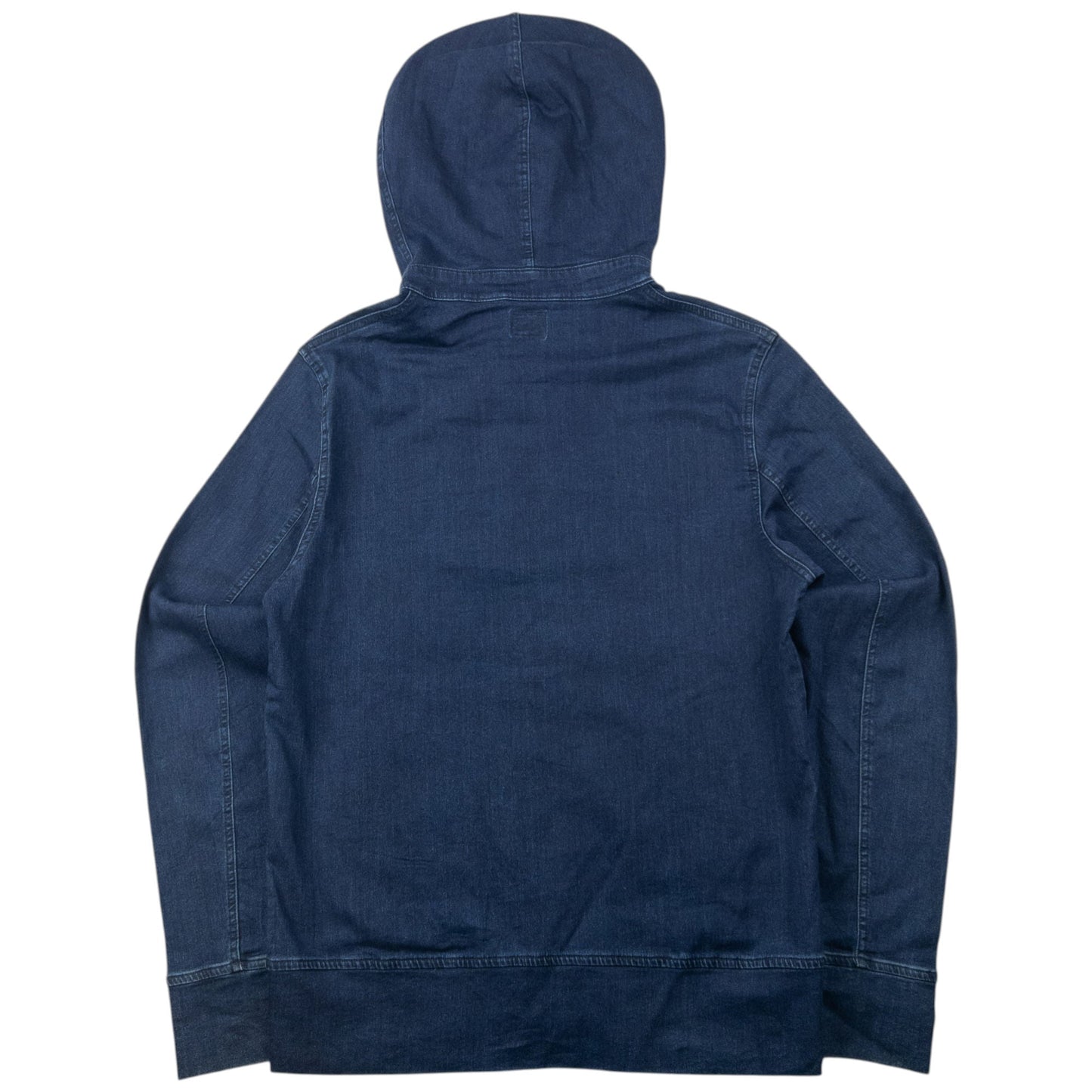 2014 CP Company Goggle Hood Future Fleece Isko Denim Jacket Size M | Medium, Navy