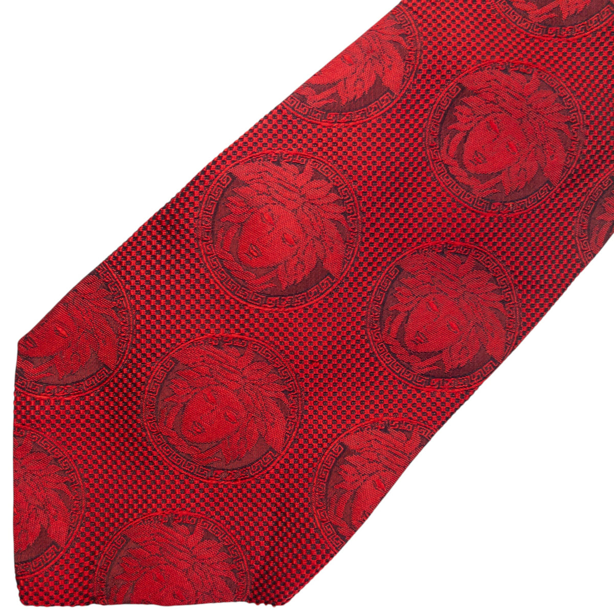 Vintage 90s Gianni Versace Monogram Medusa Silk Tie | O/S, Red