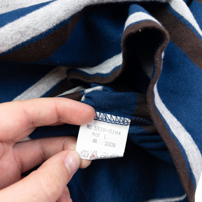 Vintage 90s Issey Miyake Striped Long Sleeve T Shirt Size M | Medium, Blue