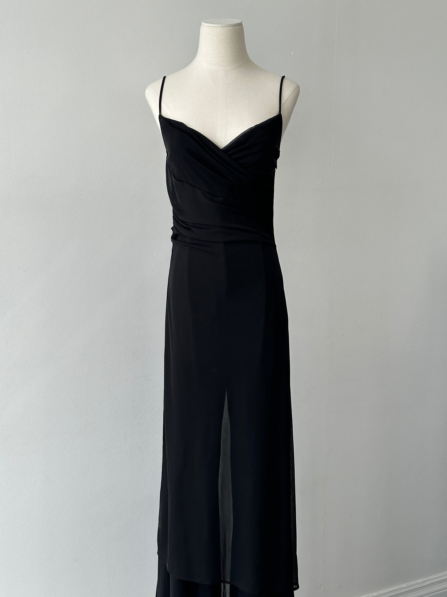 French Vintage 1990s Sheer Overlay Jumpsuit - S