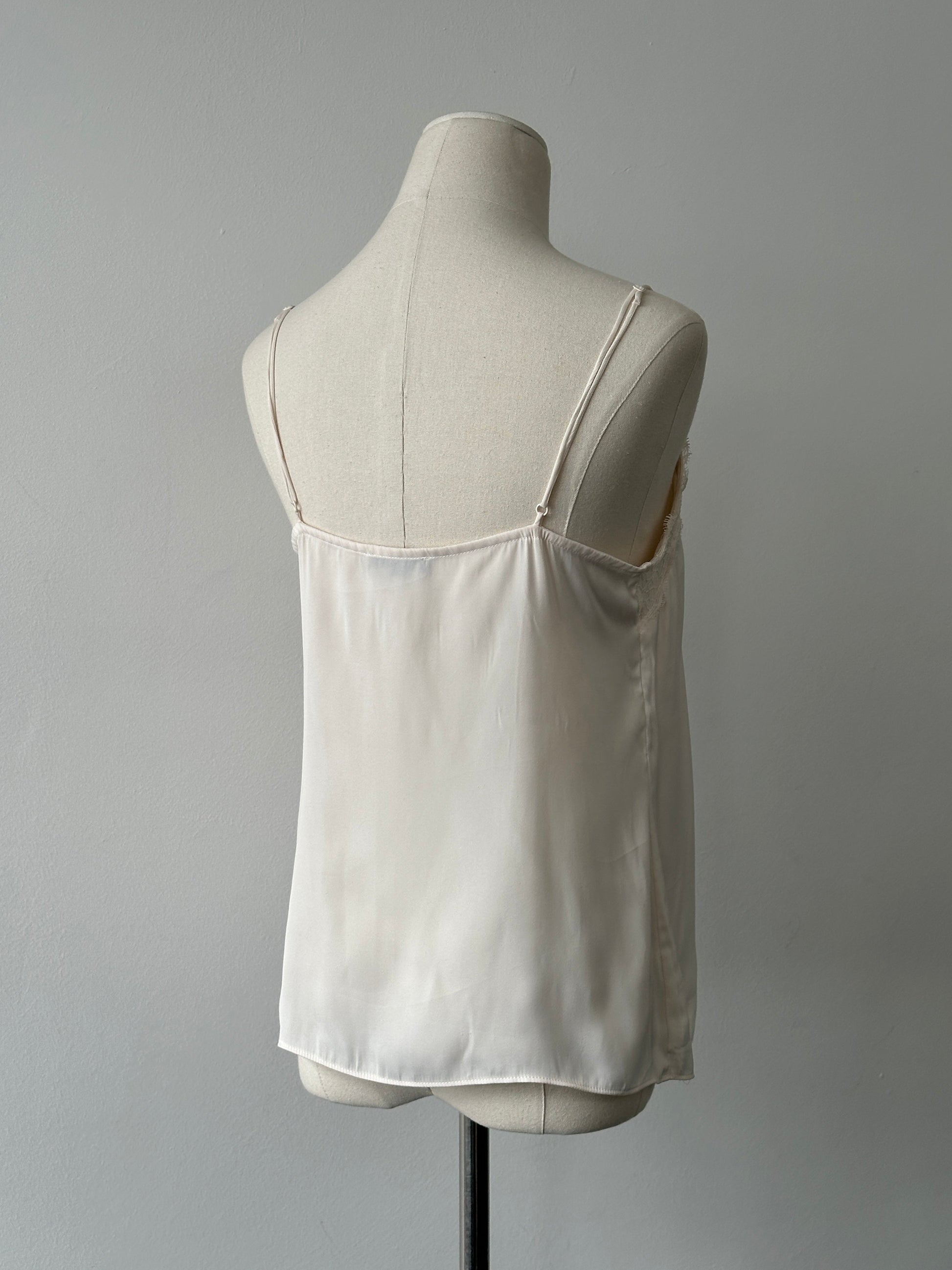 Vintage 2000s Satin Lace Top - M