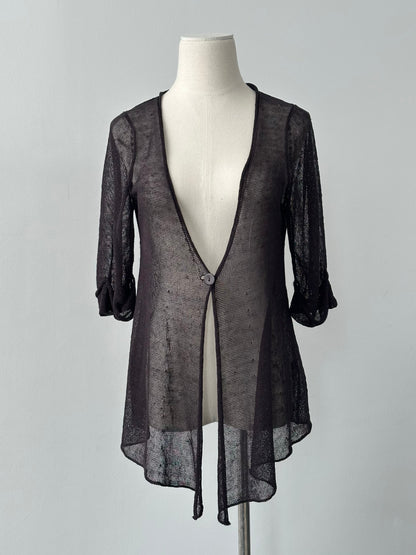 Vintage 2000s Linen Single Button Cardigan - M