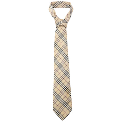 Vintage 2000s Burberry Nova Check Silk Tie | O/S, Beige