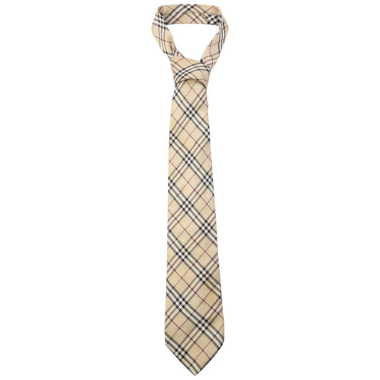 Vintage 2000s Burberry Nova Check Silk Tie | O/S, Beige