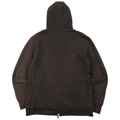 Vintage 2000s Burberry Black Label Quilted Zip Up Hoodie Size M | XXL, Multicoloured