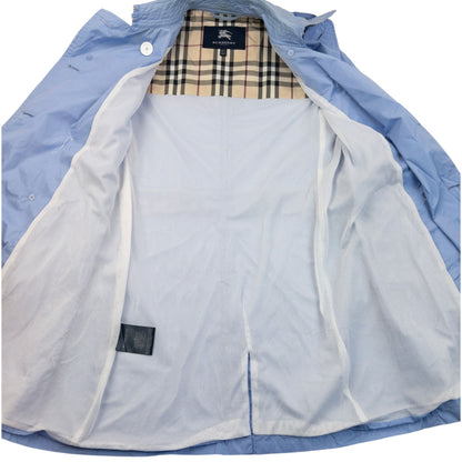 Vintage 2000s Burberry Belt Waist Packable Jacket Womens Size M | Medium, Blue