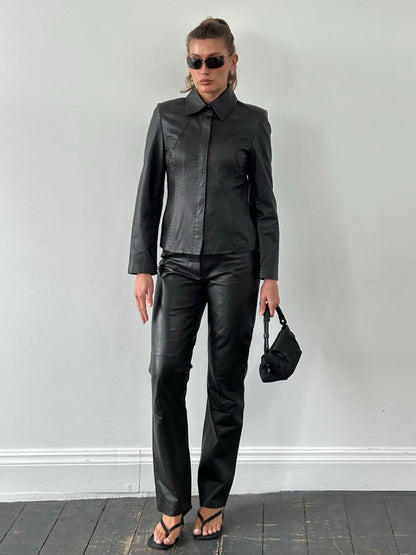 Vintage 1990s Leather Two Piece Set - S/W28