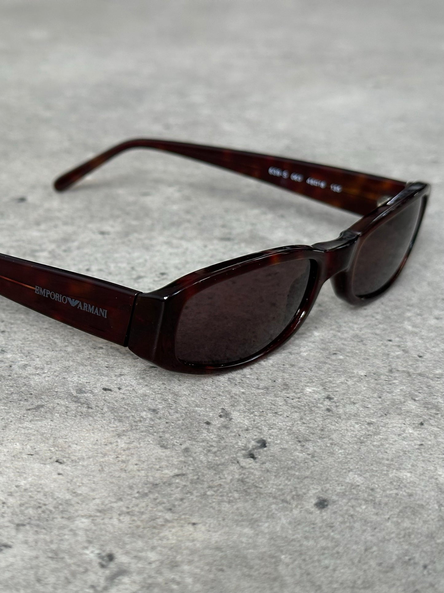 Emporio Armani 1990s Tortoiseshell Rectangle Mini Sunglasses