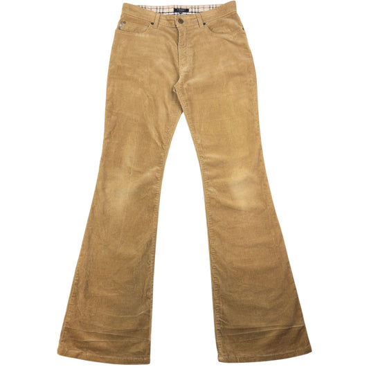 Vintage Burberry Corduroy Flared Trousers Womens Size W29