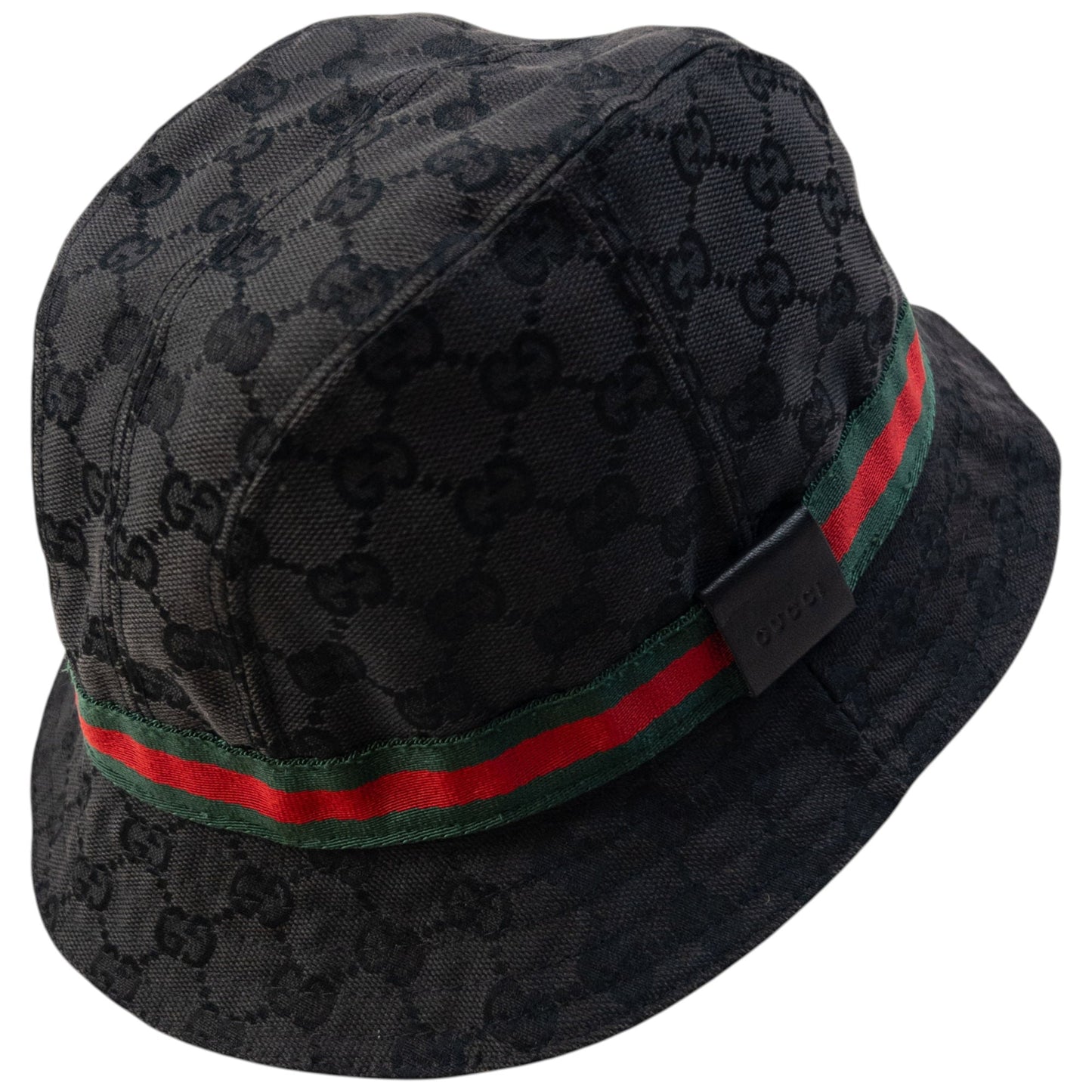 Vintage 2000s Gucci Monogram Bucket Hat Size L | O/S, Black