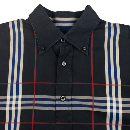 Vintage Burberry Nova Check Long Sleeve Button Up Shirt Size XL
