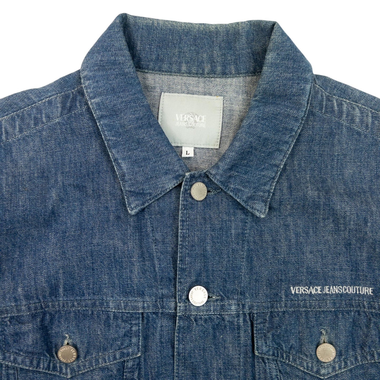 Vintage 2000s Versace Jeans Couture Button Up Denim Jacket Size S | Small, Blue
