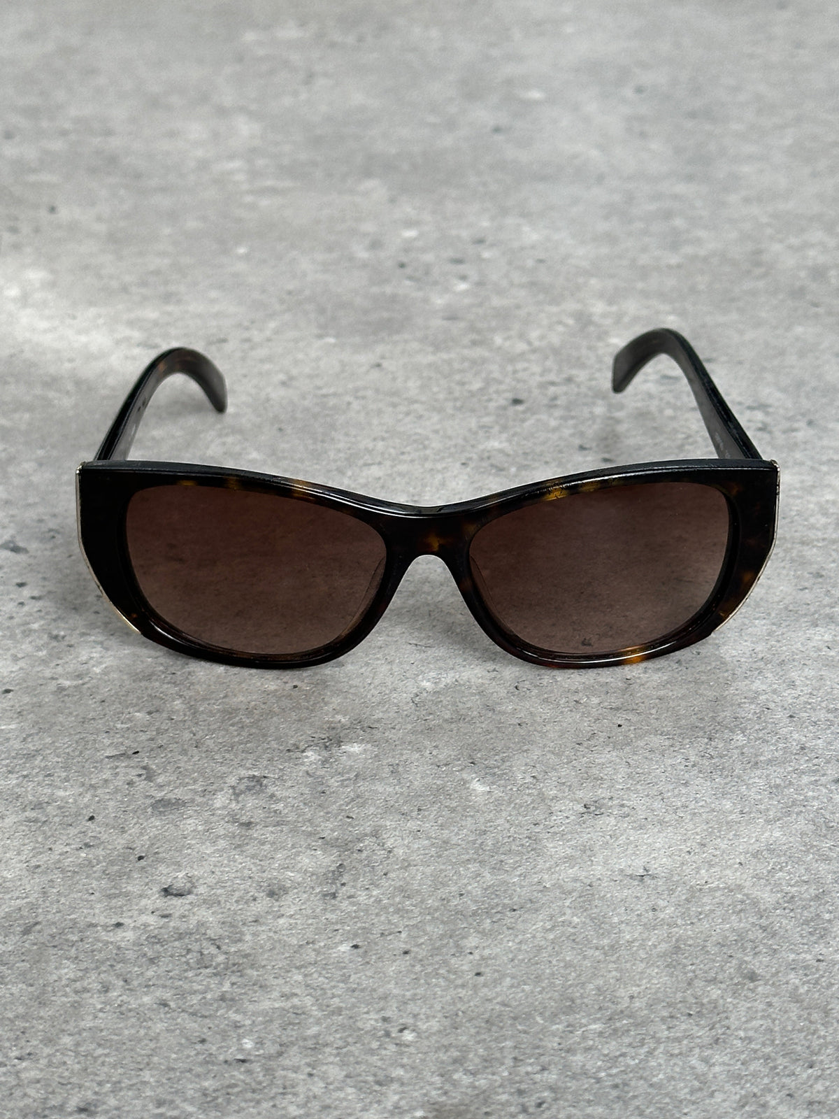 Jil Sander 2000s Tortoiseshell Rectangular Logo Sunglasses