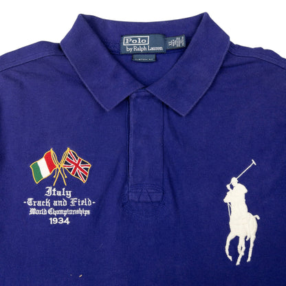 Vintage Polo Ralph Lauren Italy Track & Field Championship Polo Shirt Size XL