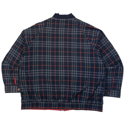Vintage 90s Burberry Nova Check Reversible Bomber Jacket Size L | Large, Navy