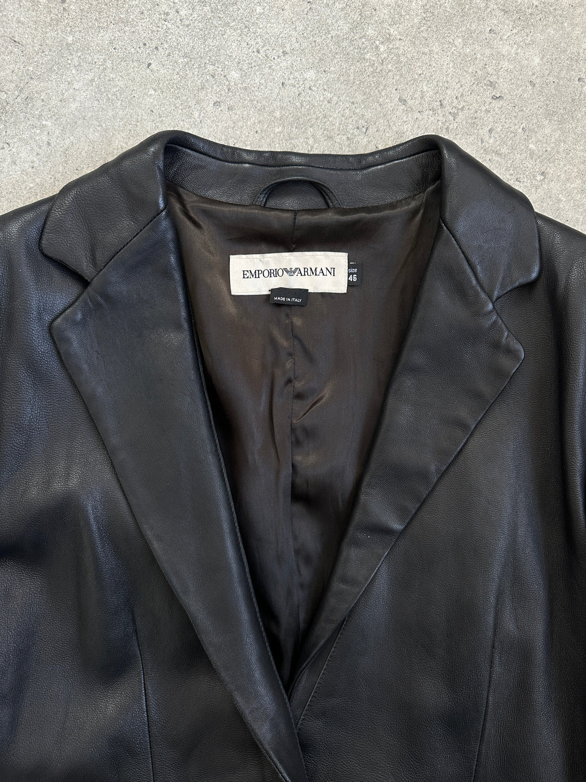 Emporio Armani 1990s Fitted Lamb Leather Jacket - S