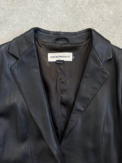 Emporio Armani 1990s Fitted Lamb Leather Jacket - S