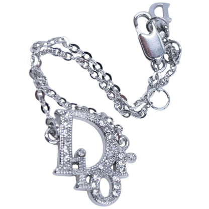 Vintage 2000sDior Silver Diamonte Logo Bracelet