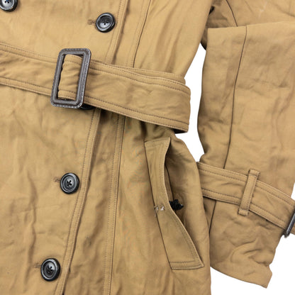 Vintage 2000s Burberry Belt Waist Trench Jacket Womens Size S | Small, Beige