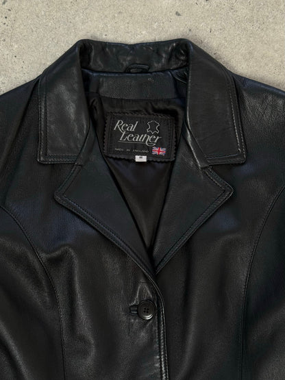 Vintage 1990s Leather Fitted Leather Jacket - S