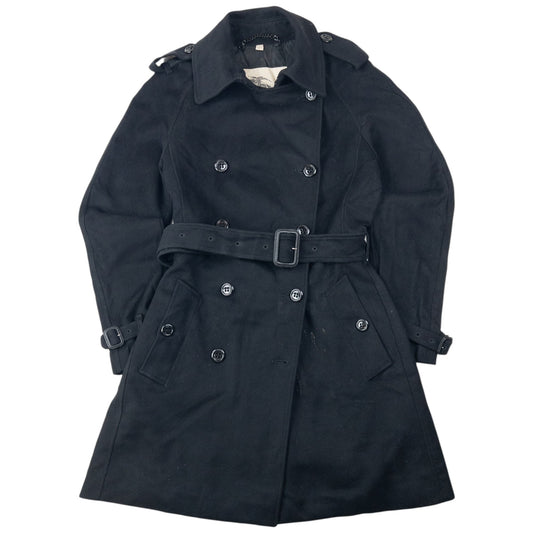 Vintage 2000s Burberry Belt Waist Wool Trench Jacket Womens Size S | Small, Black