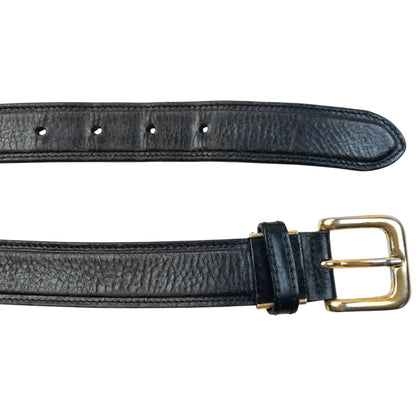 Vintage 90s Burberry Leather Belt Size XL | O/S, Black