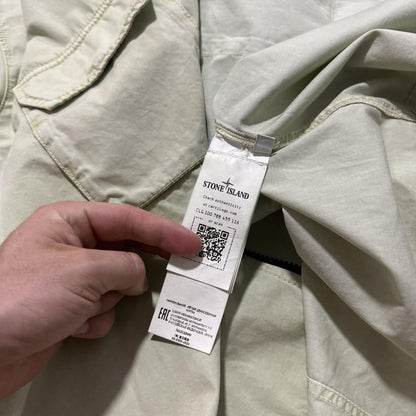 Stone Island Zip Up Canvas Jacket | Large, Light Green